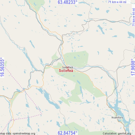 Sollefteå on map