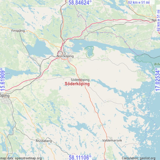 Söderköping on map