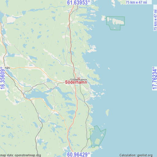 Söderhamn on map
