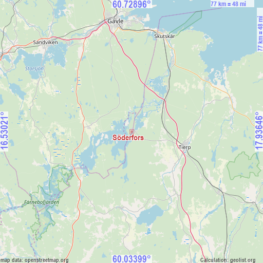 Söderfors on map