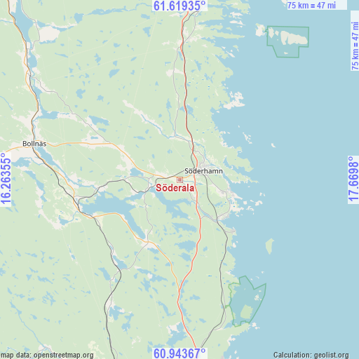 Söderala on map