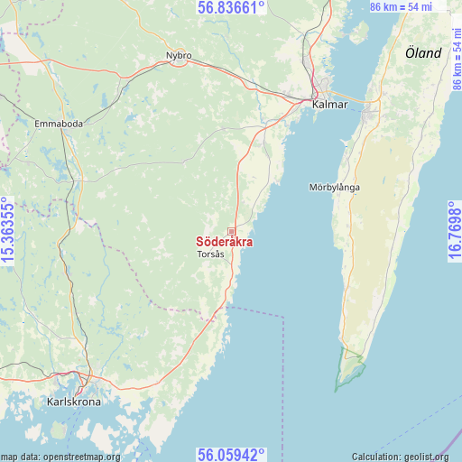 Söderåkra on map