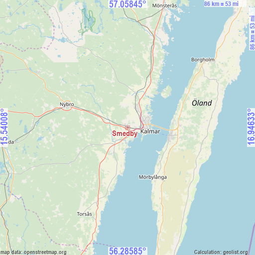 Smedby on map