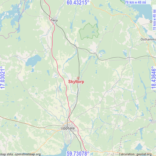 Skyttorp on map