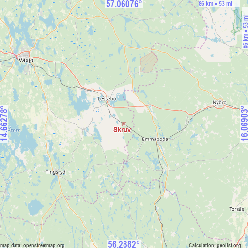Skruv on map