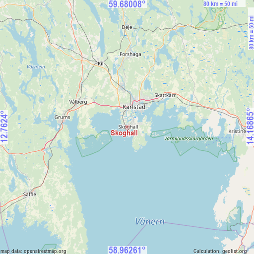 Skoghall on map