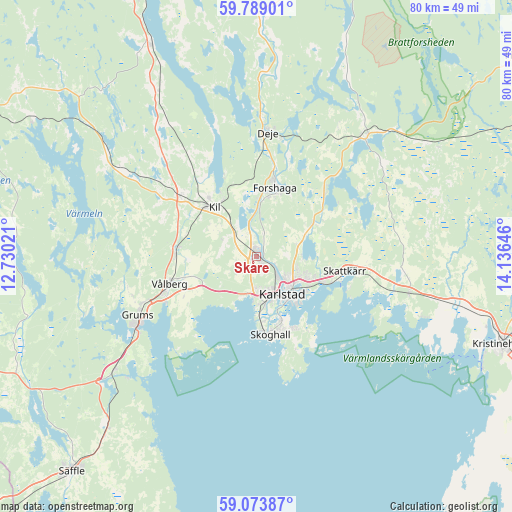 Skåre on map