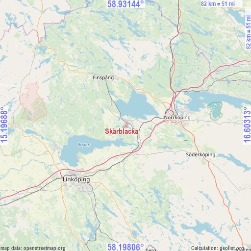 Skärblacka on map