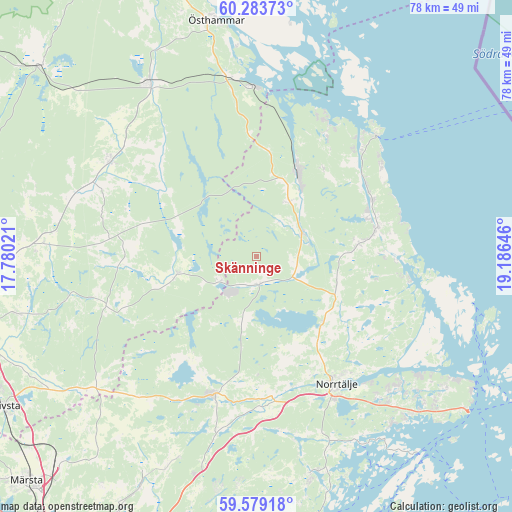 Skänninge on map