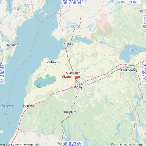 Skänninge on map