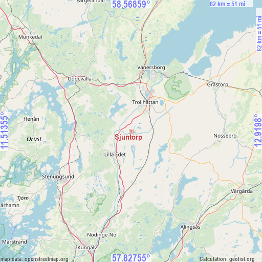 Sjuntorp on map