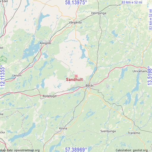 Sandhult on map