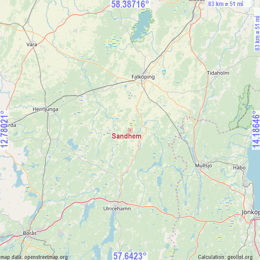 Sandhem on map