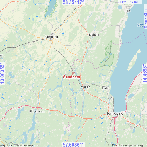 Sandhem on map