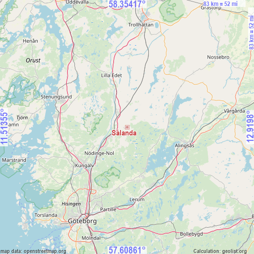 Sålanda on map