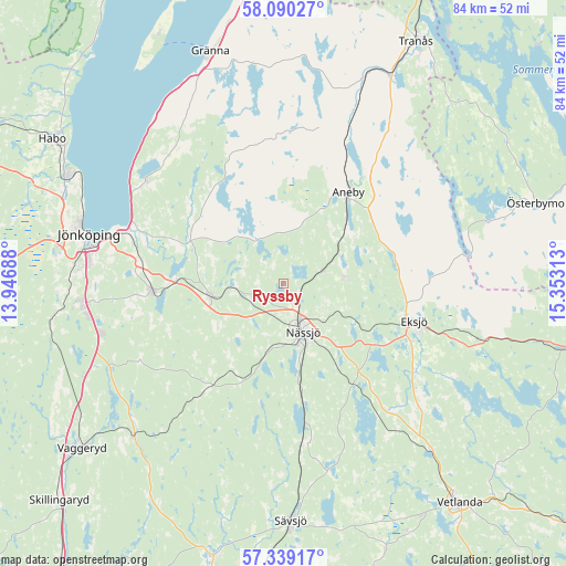 Ryssby on map