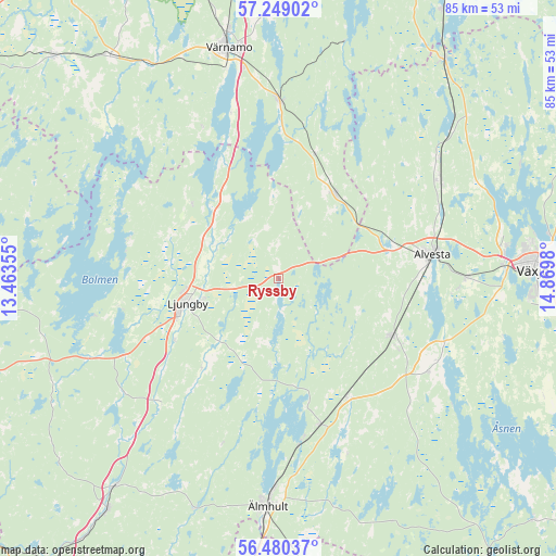 Ryssby on map