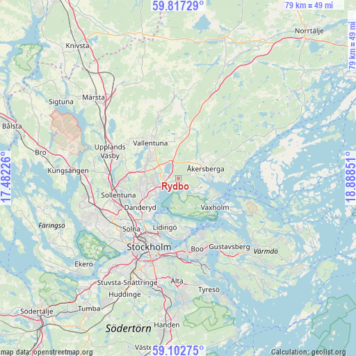 Rydbo on map