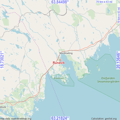 Rundvik on map