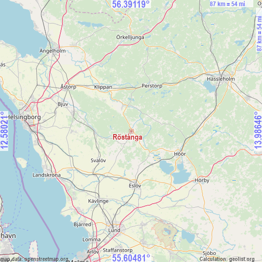 Röstånga on map