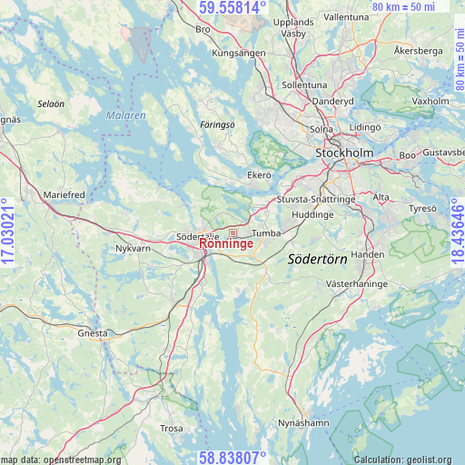 Rönninge on map