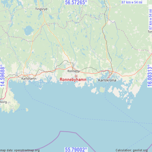 Ronnebyhamn on map