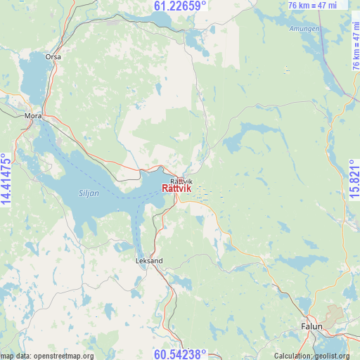 Rättvik on map