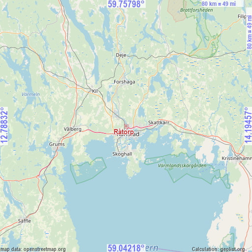 Råtorp on map