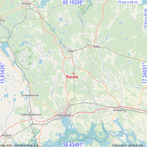 Ransta on map