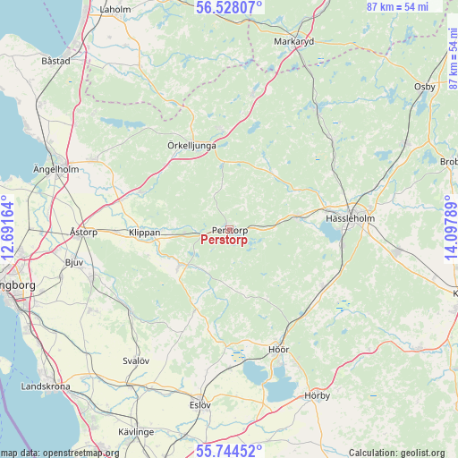 Perstorp on map