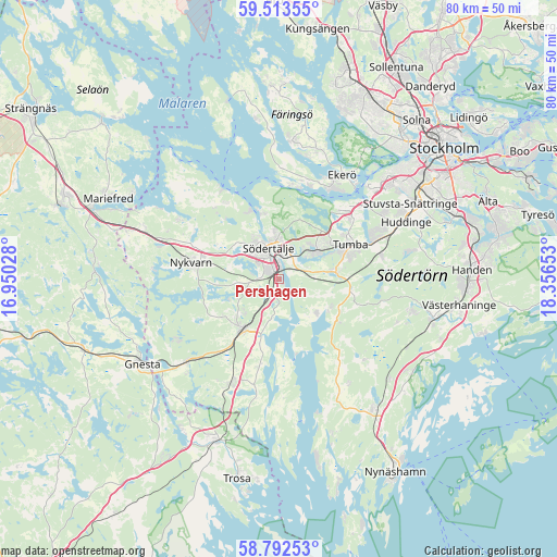 Pershagen on map