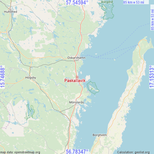 Påskallavik on map