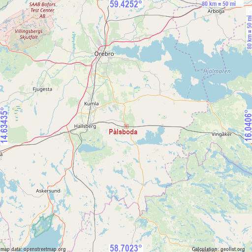 Pålsboda on map