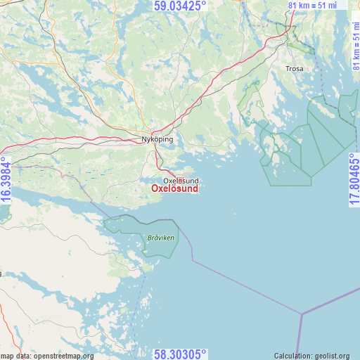 Oxelösund on map
