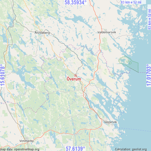 Överum on map