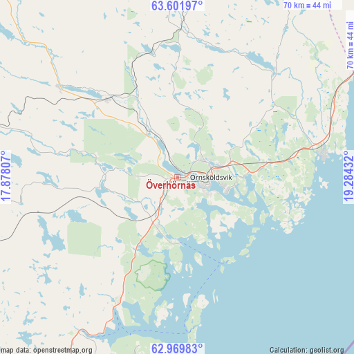 Överhörnäs on map