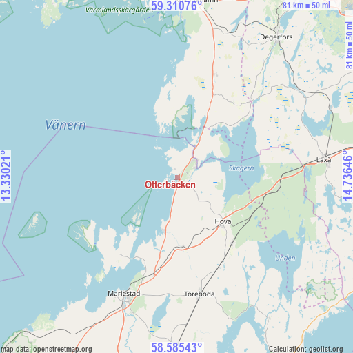 Otterbäcken on map