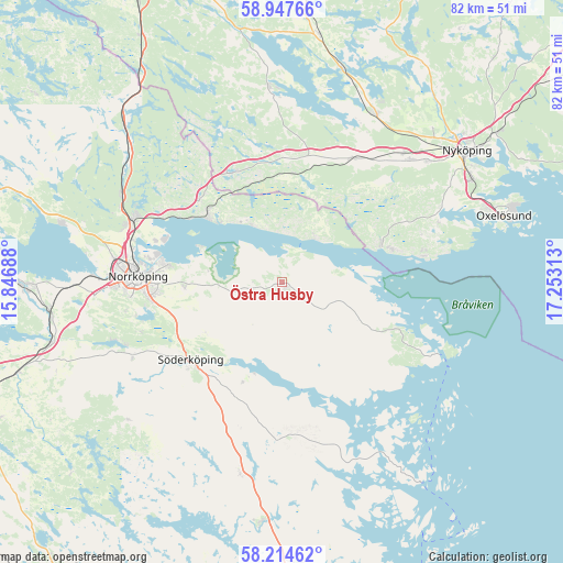 Östra Husby on map