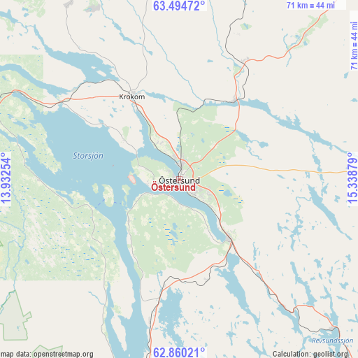 Östersund on map