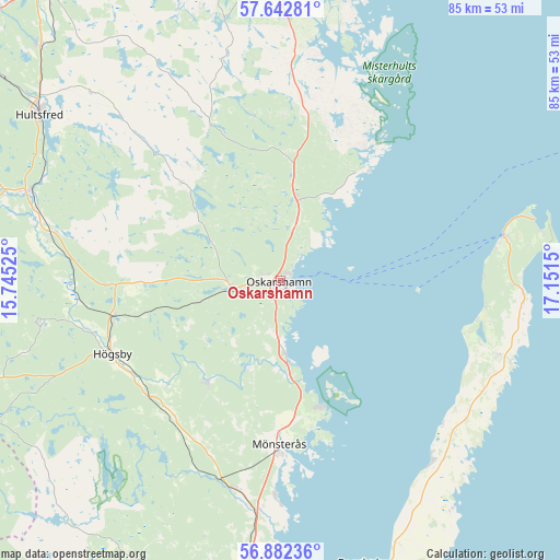 Oskarshamn on map