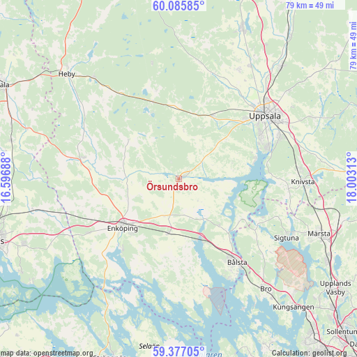 Örsundsbro on map