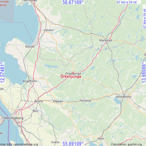 Örkelljunga on map