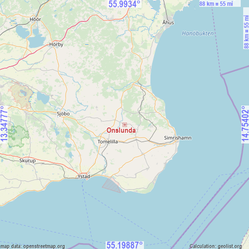 Onslunda on map