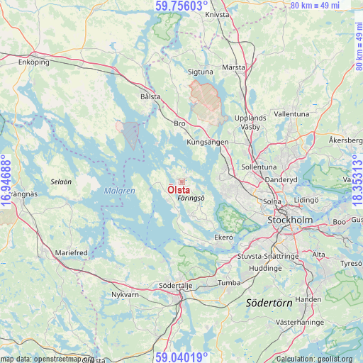 Ölsta on map