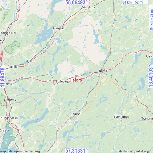 Olsfors on map