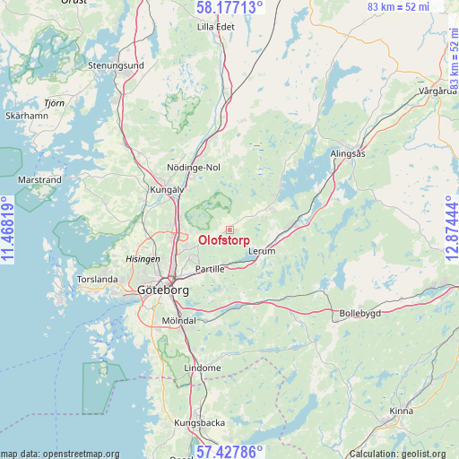 Olofstorp on map