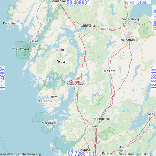 Ödsmål on map