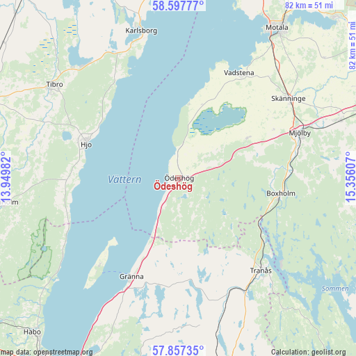 Ödeshög on map