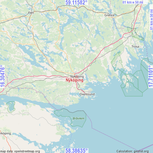 Nyköping on map