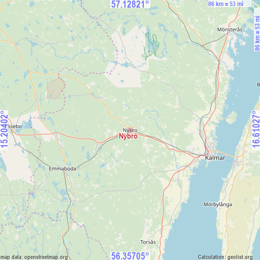 Nybro on map